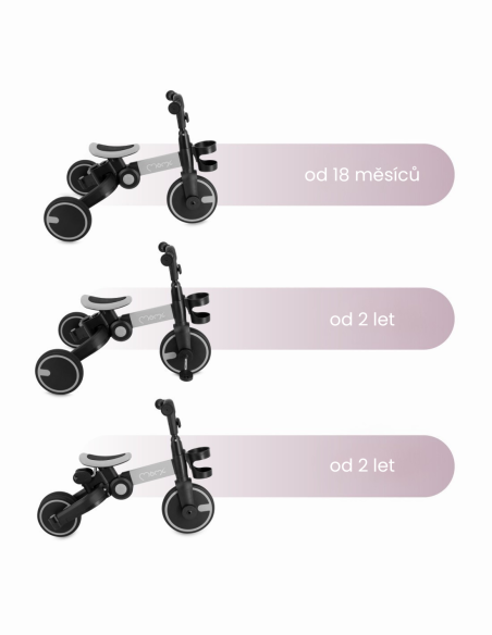 Odrážedlo MoMi FILO 3v1 šedé