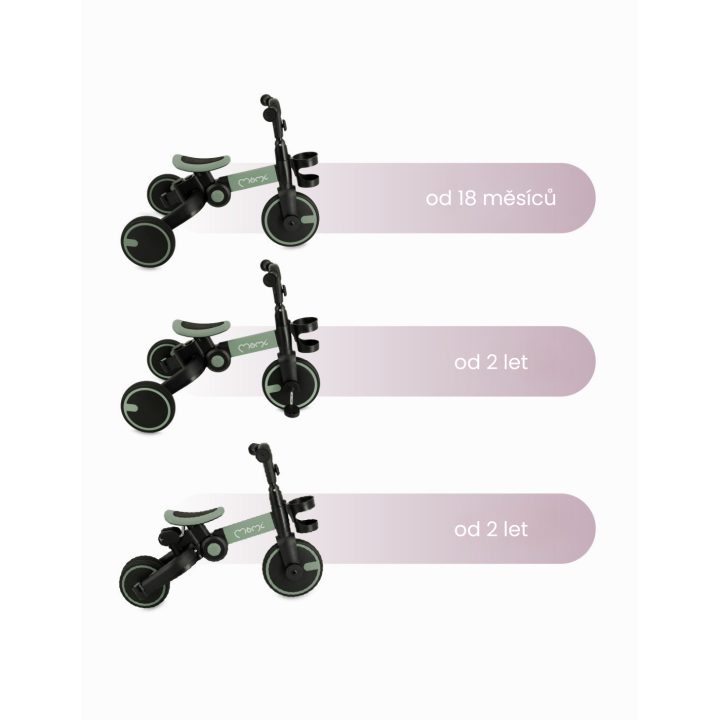 Odrážedlo MoMi FILO 3v1 zelené