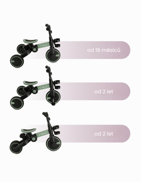 Odrážedlo MoMi FILO 3v1 zelené