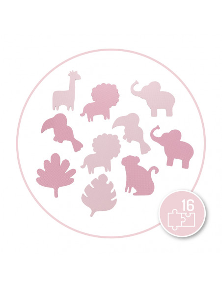 Hrací podložka pěnové puzzle MoMi ZAWI růžová (poškozený obal)