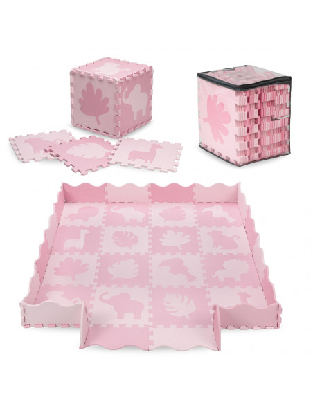 Hrací podložka pěnové puzzle MoMi ZAWI růžová (poškozený obal)