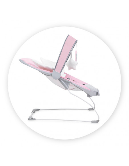 Vibrační lehátko MoMi TULI růžové s křídly (poškozený obal)